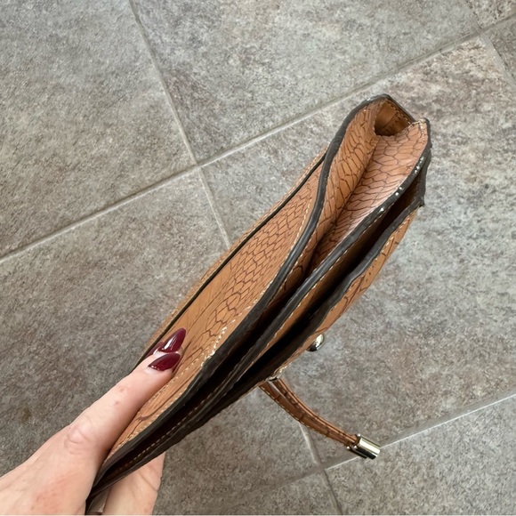 Nine West Brown Crocodile-Embossed Clutch NWOT - Picture 6 of 11